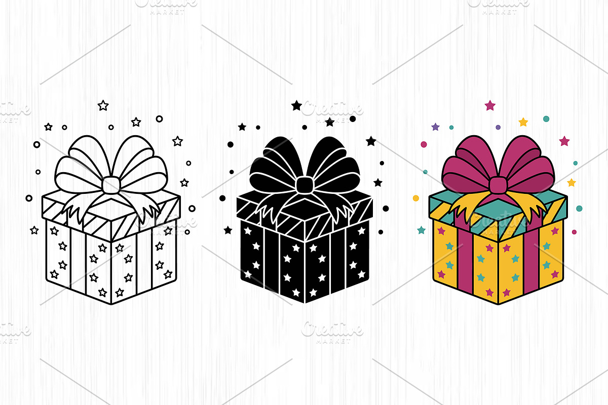 Gift Box Vector Trio Pack, an Object Graphic by Artonix (Photo 2 of 3)