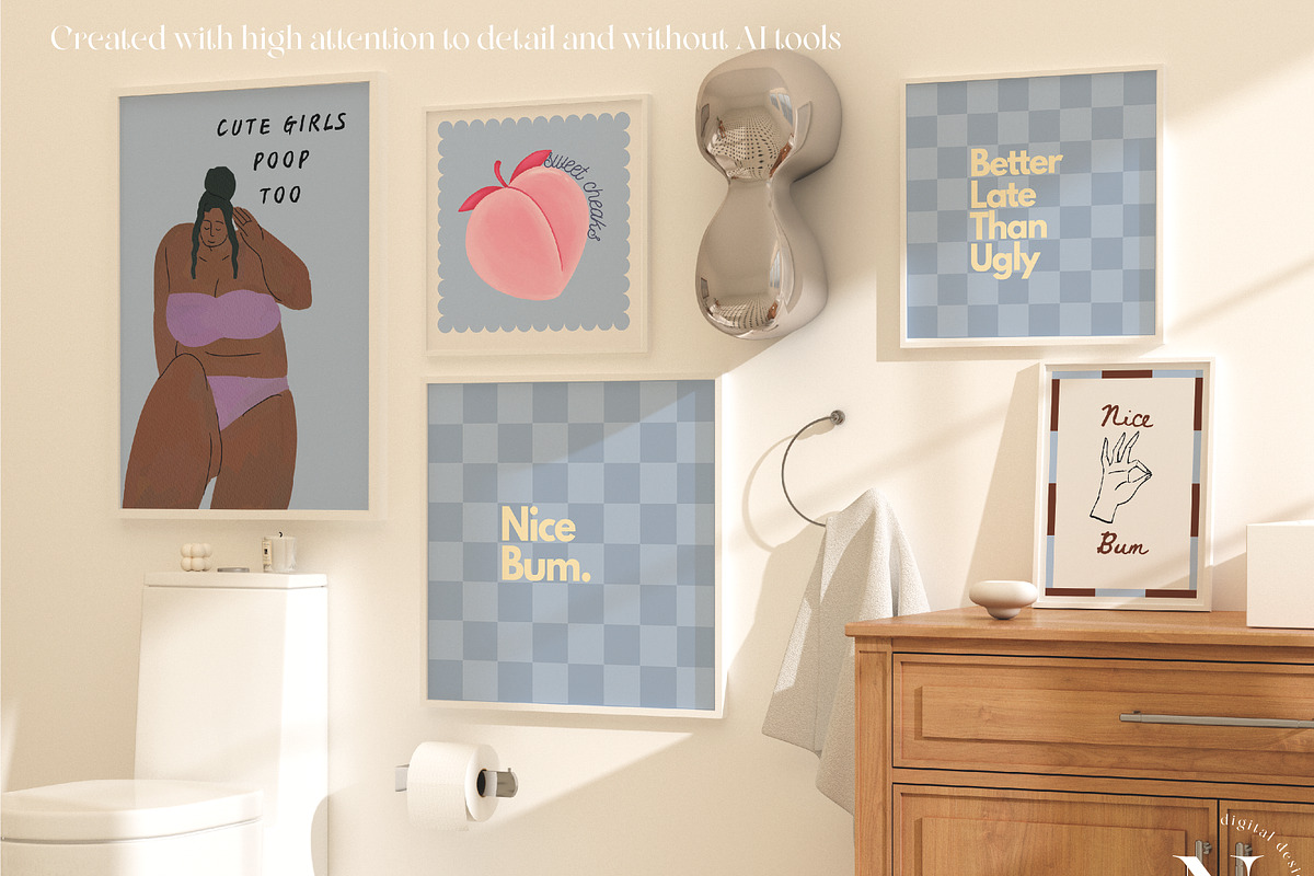 Boho Bathroom Frame Mockup Bundle, a Product Mockup by N digital designs (Photo 5 of 7)