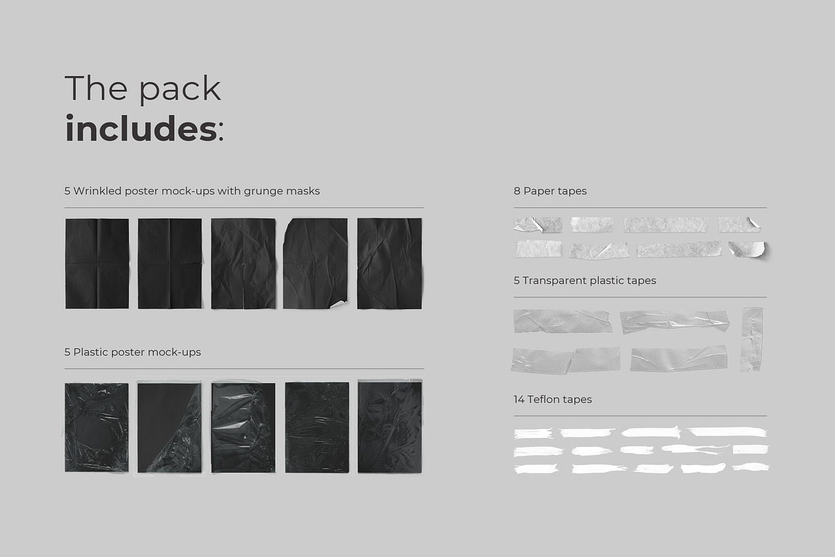 Wrinkled Papers and Plastics Mockups, a Poster Template by Mocku (Photo 10 of 13)