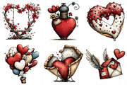 Whimsical Valentine Clipart Bundle, an Illustration by Daily.Designs (Thumbnail 3 of 5)
