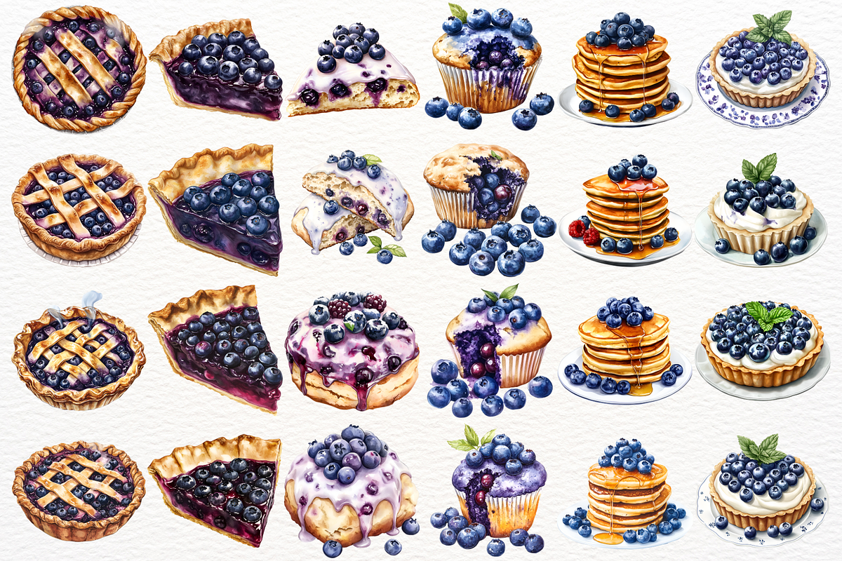 Watercolor Blueberry PNG Clipart, a Food Illustration by SugarCloudStudioArt (Photo 5 of 6)