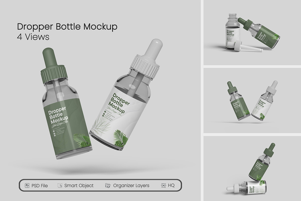 Dropper Bottle Mockup, a Packaging Mockup by seramoe (Photo 1 of 5)
