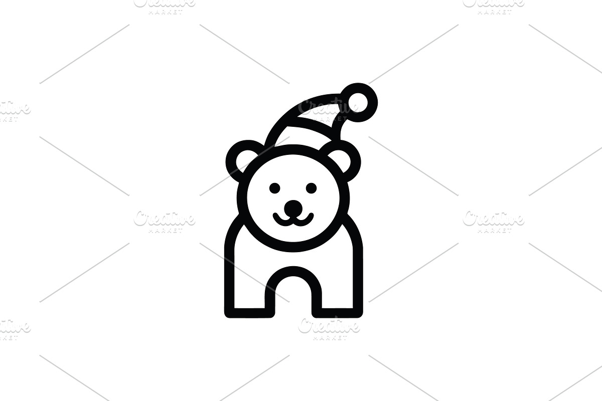 Minimalist Bear Christmas Logo, a Branding & Logo Template by Vectorium Studio (Photo 1 of 2)
