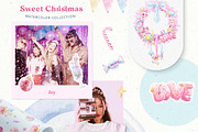 Sweet Christmas Watercolor Clipart, a Seasonal Illustration by Cat In Colour (Thumbnail 8 of 8)