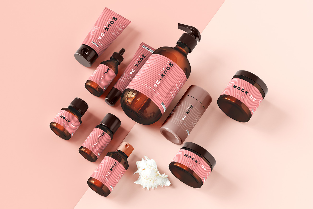 250+ Cosmetic Branding Mockup Bundle, a Cups & Container Mockup by pmvch (Photo 10 of 273)