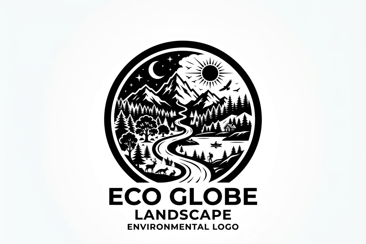 60 Eco Globe Landscape Silhouette, a Technology Illustration by Amazin_art (Photo 12 of 49)