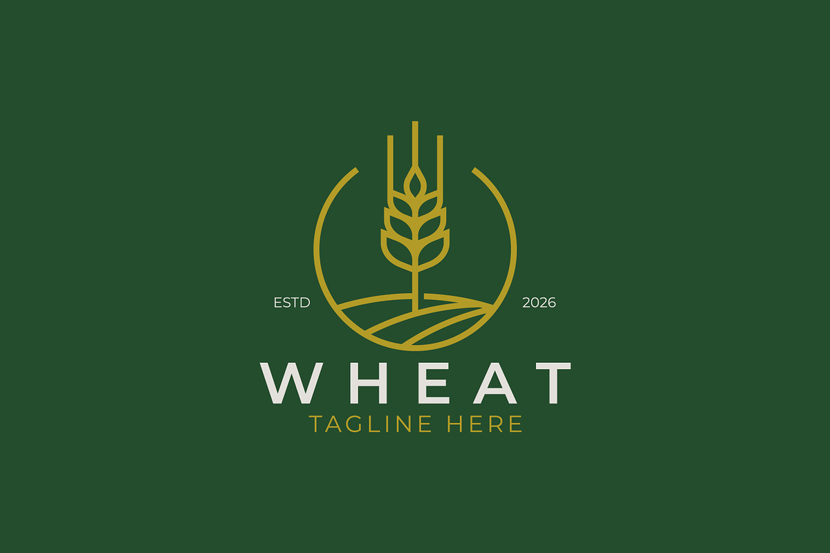 Wheat Logo Farm Field Grain, a Branding & Logo Template by Signatoro (Photo 1 of 3)