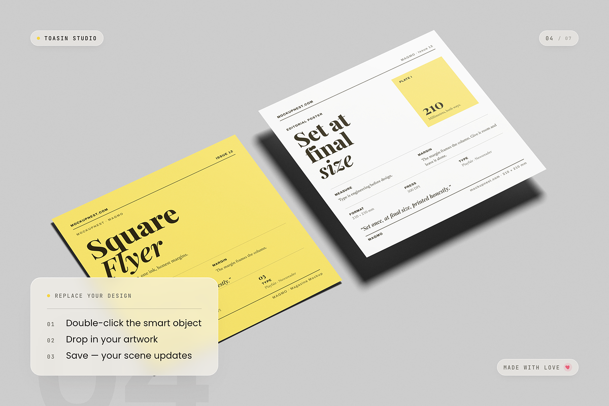 Square Flyer Mockup, an Advertising Mockup by Toasin Studio (Photo 4 of 7)