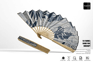 Fabric Hand Fan Mockup