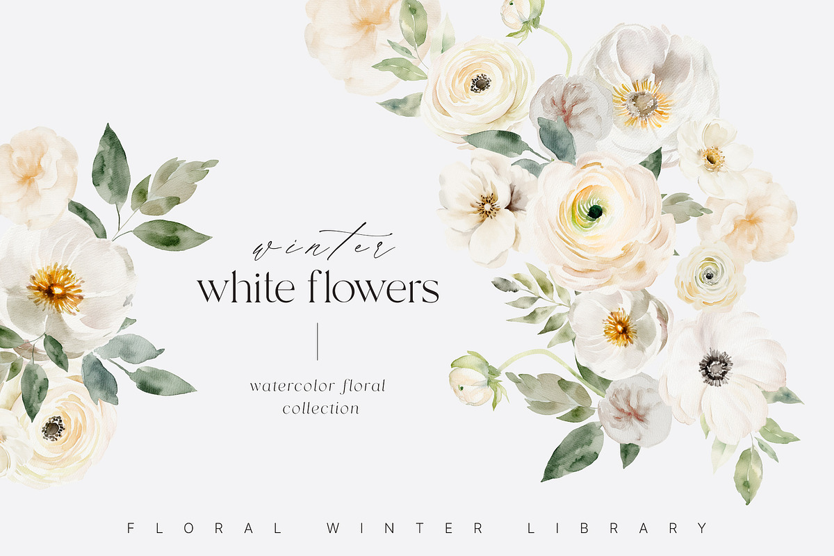 FLORAL WINTER BOX Watercolor Bundle, a Seasonal Illustration by Muse Artist (Photo 4 of 95)