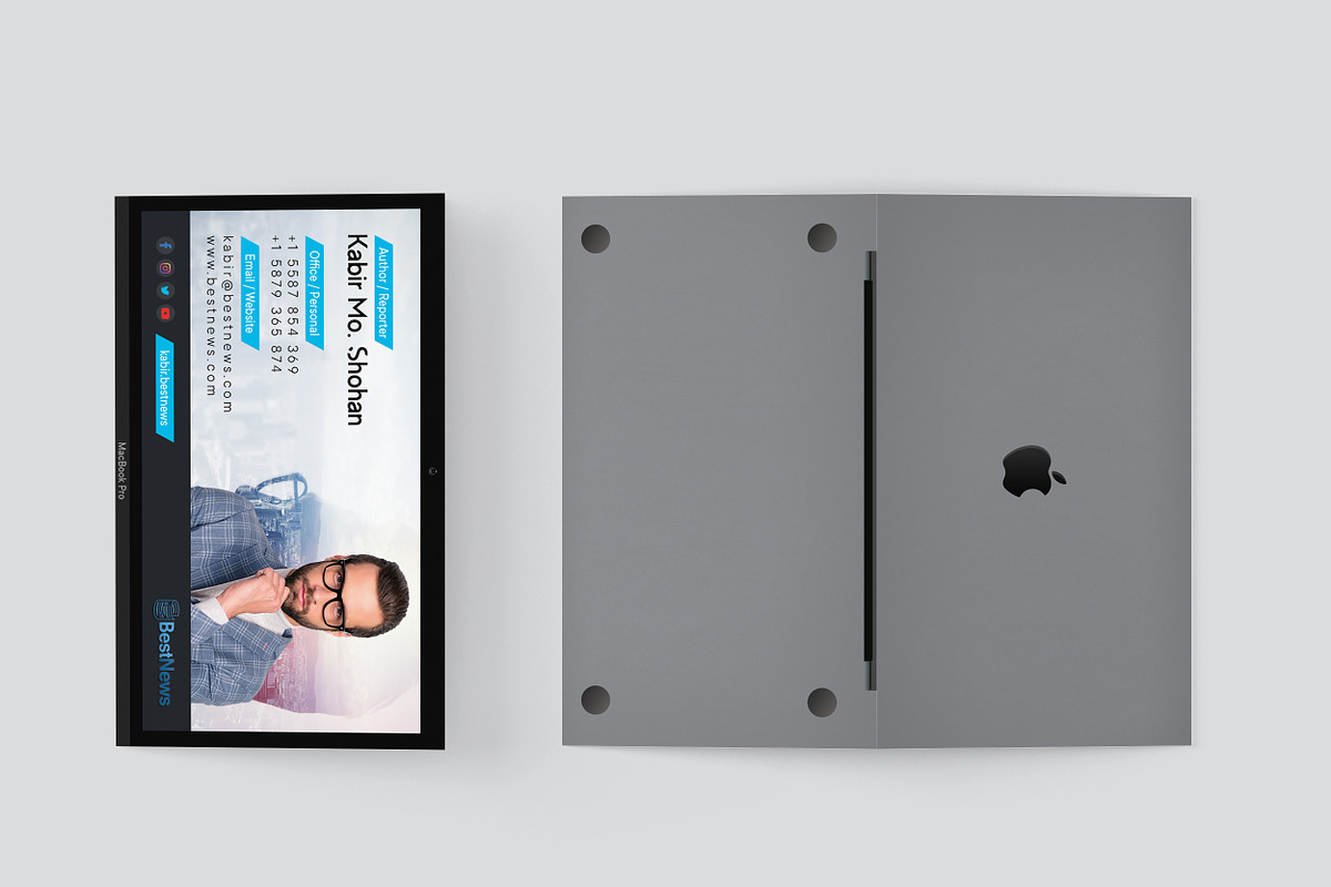 Folded Business Card - Reporter, a Business Card Template by TheFeture (Photo 4 of 5)