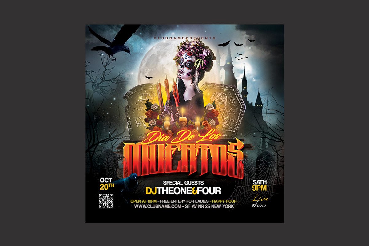 Dia De Los Muertos Flyer, a Flyer Template by DSGraphicDesign