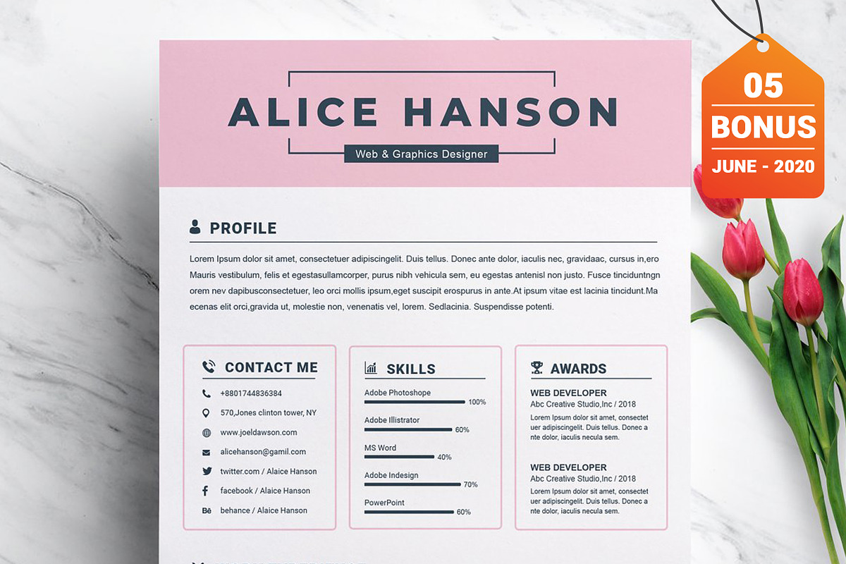 Resume/CV Bundle | 200+ for $29, a Resume Template by ResumeInventor (Photo 121 of 207)
