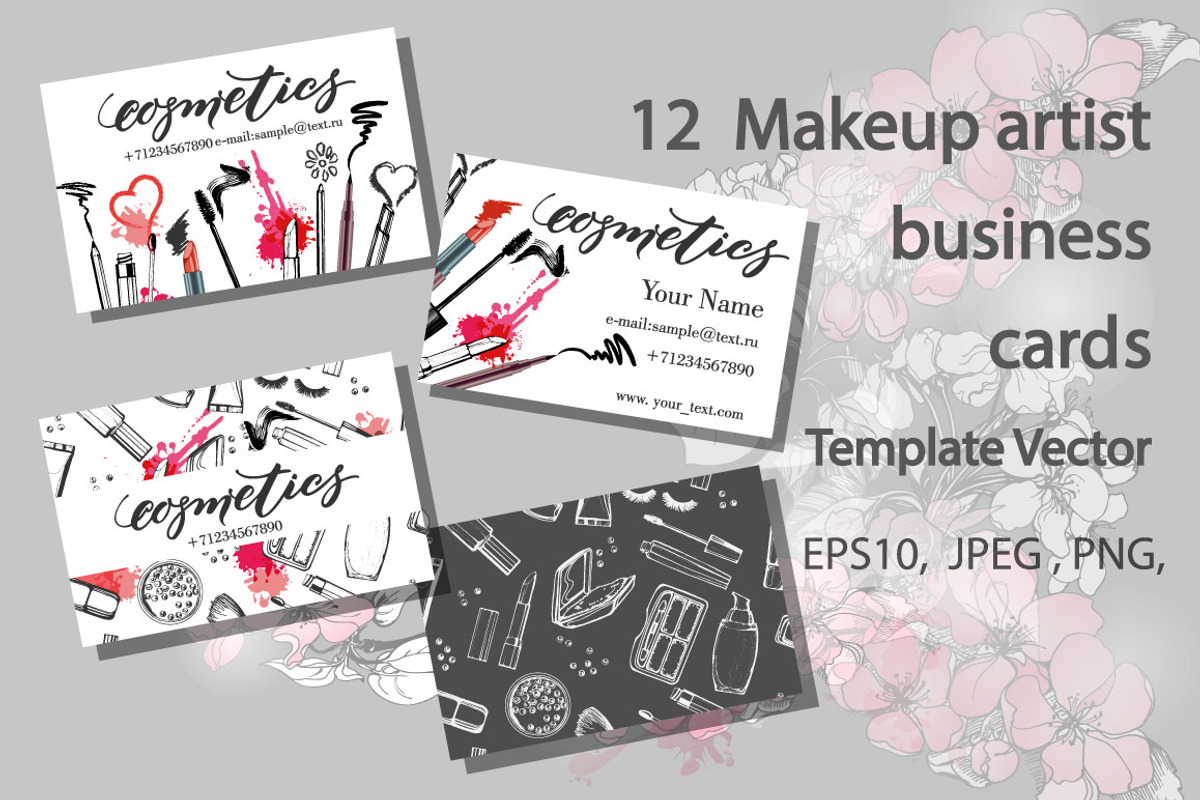 Set of Makeup artist business card., a Card Template by Gulnara Khadeeva (Photo 1 of 4)