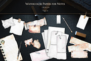 Watercolor Paper Clipart for Notes, a Texture Illustration by Black Aneri (Thumbnail 1 of 5)
