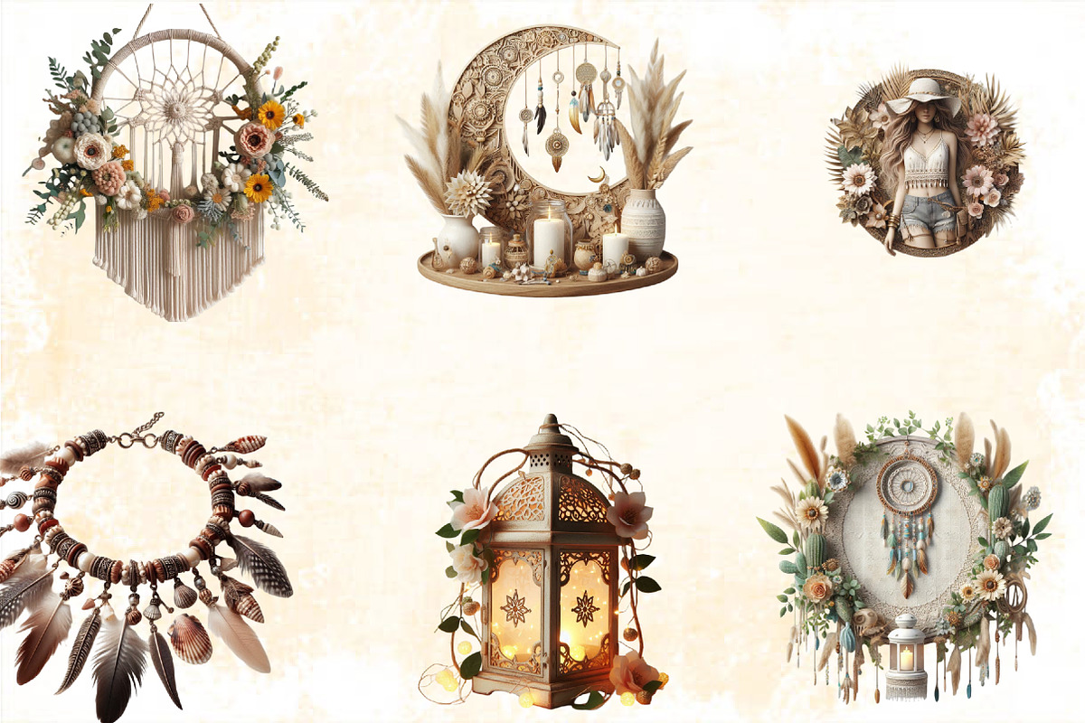 Boho Summer Sublimation Clipart Bund, an Illustration by SVGArt (Photo 3 of 8)