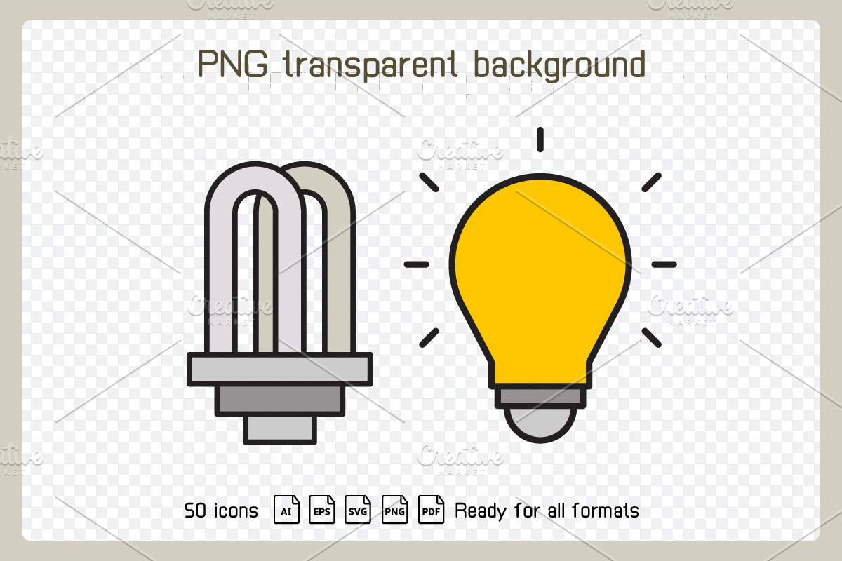 Light Bulb and Electric Lamp Icons, an Icon by Designfour (Photo 4 of 4)