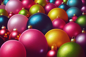Christmas baubles background, a Holiday Photo by LiliGraphie