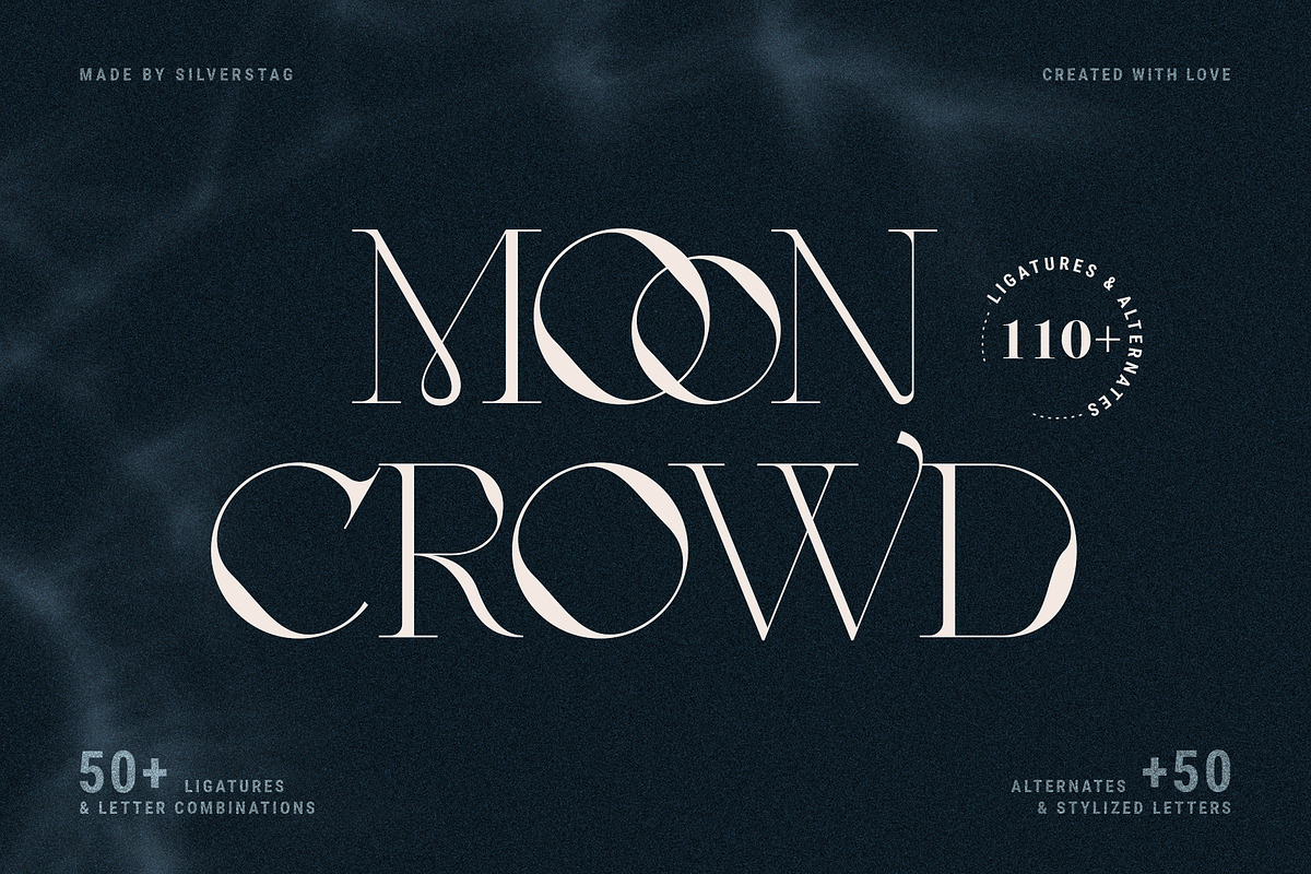MOON CROWD - Elegant & Stylish Serif, a Serif Font by SilverStag Type Foundry (Photo 1 of 26)