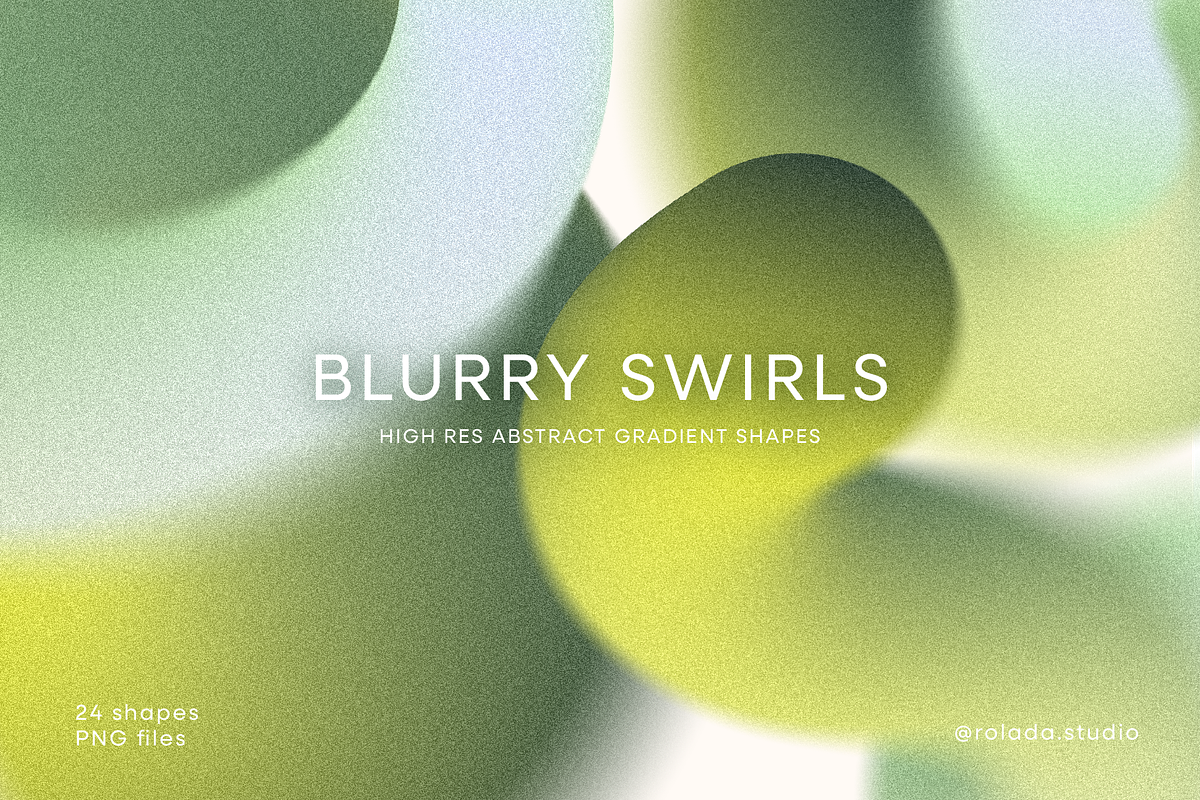 Blurry Swirls – 24 Gradient Shapes, an Object Graphic by rolada.studio (Photo 1 of 4)