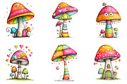 Whimsical Mushroom Clipart Bundle, an Illustration by designcity5 (Thumbnail 5 of 5)