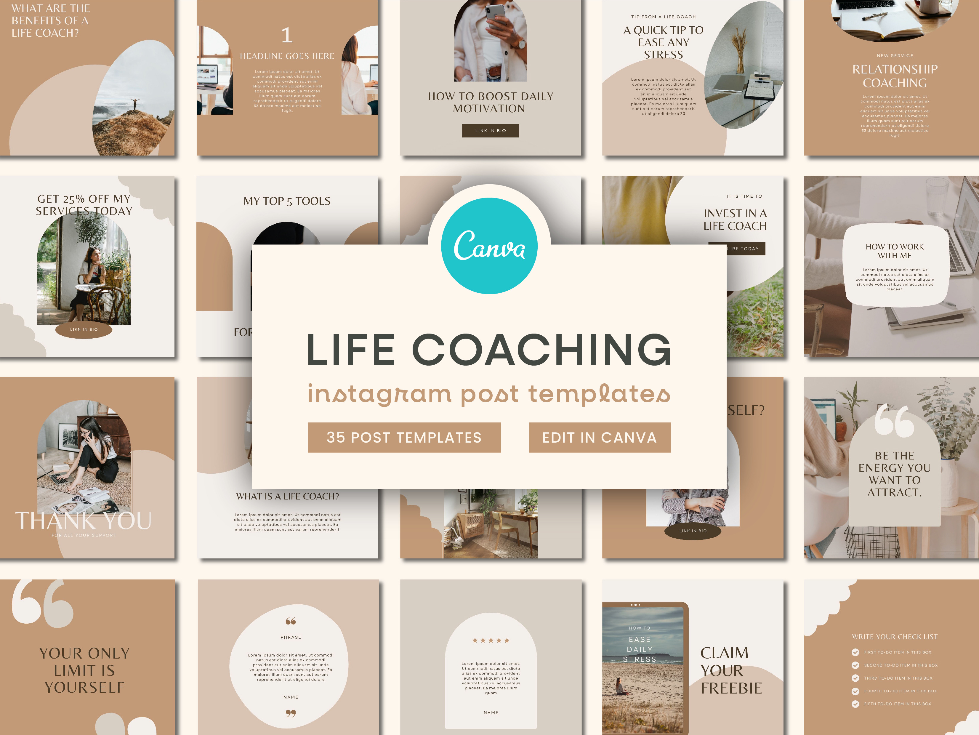 Life Coach Instagram Post Canva, a Social Media Template by Templatez.Co
