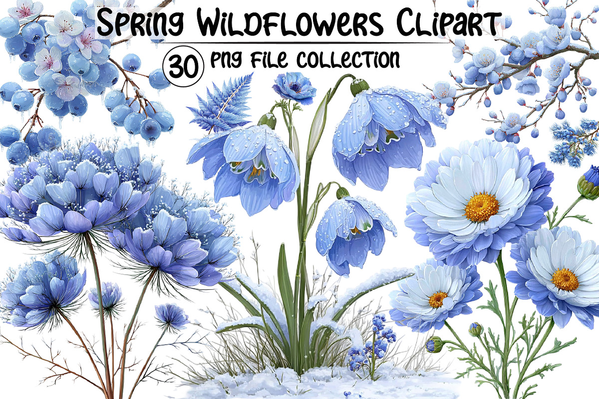 Spring Wildflowers Clipart, an Illustration by Dream Creation (Photo 1 of 6)