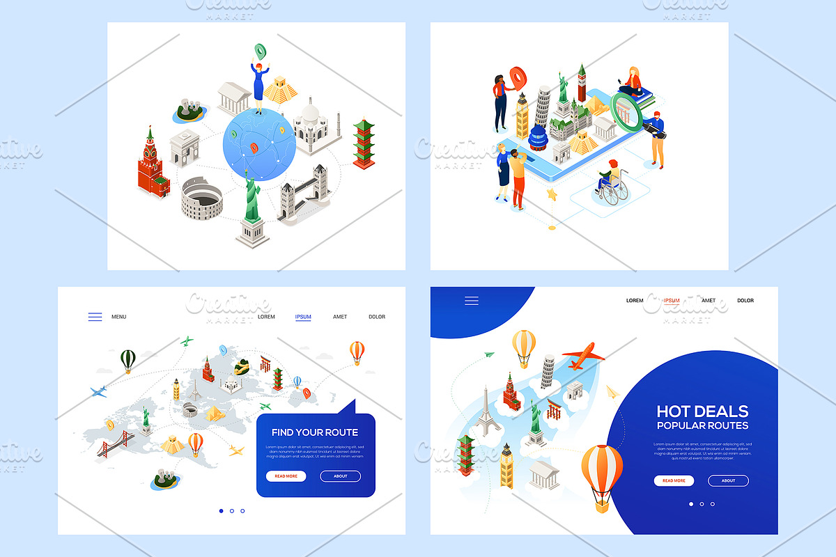 Isometric Travel Illustrations, an iPhone Mockup by Boyko Pictures (Photo 8 of 10)