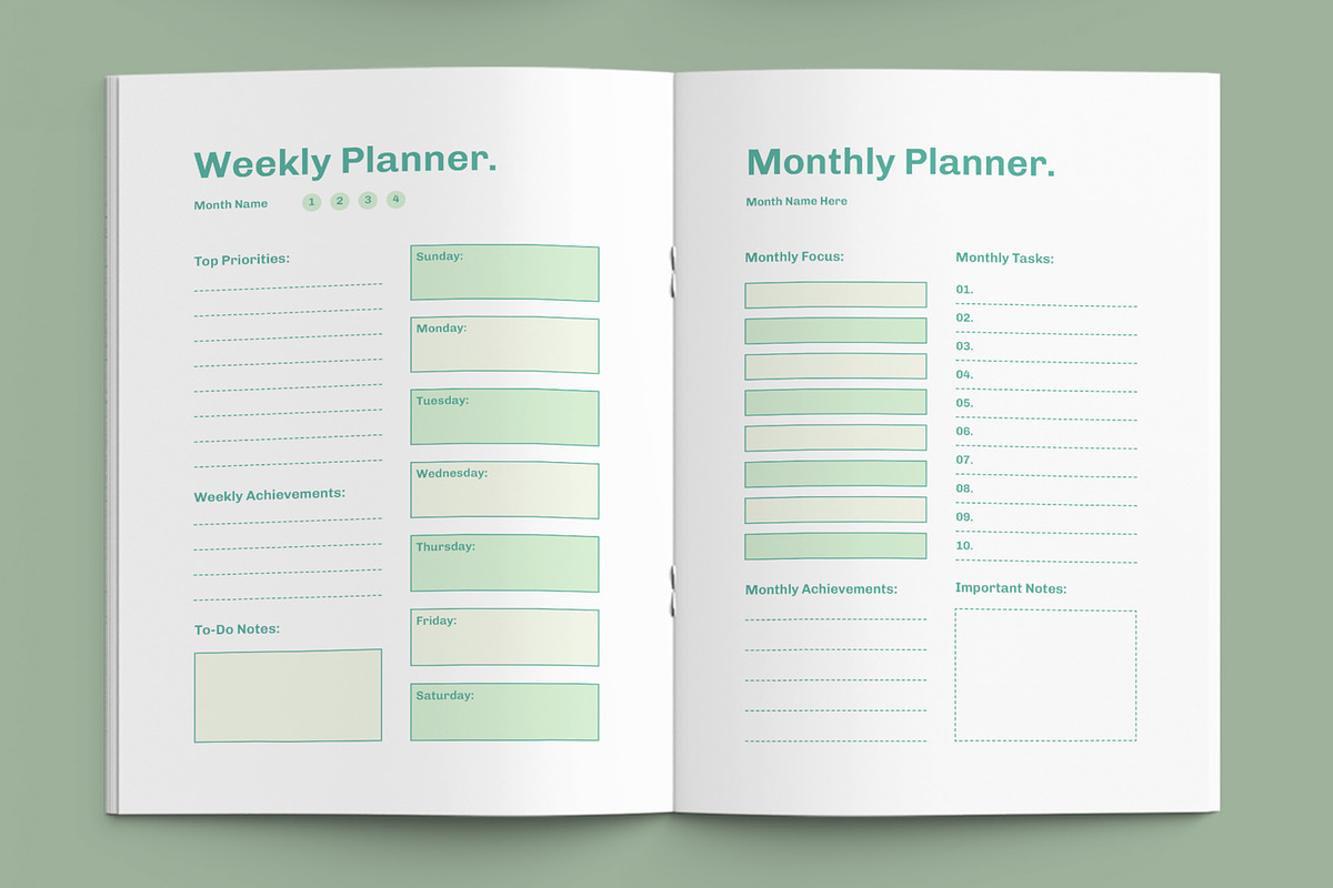 Productivity Daily Planner Template, a Stationery Template by ContestDesign (Photo 4 of 6)