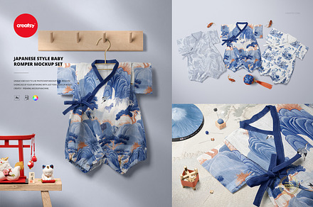 Japanese Style Baby Romper Mockup, a Mockup by creatsy5