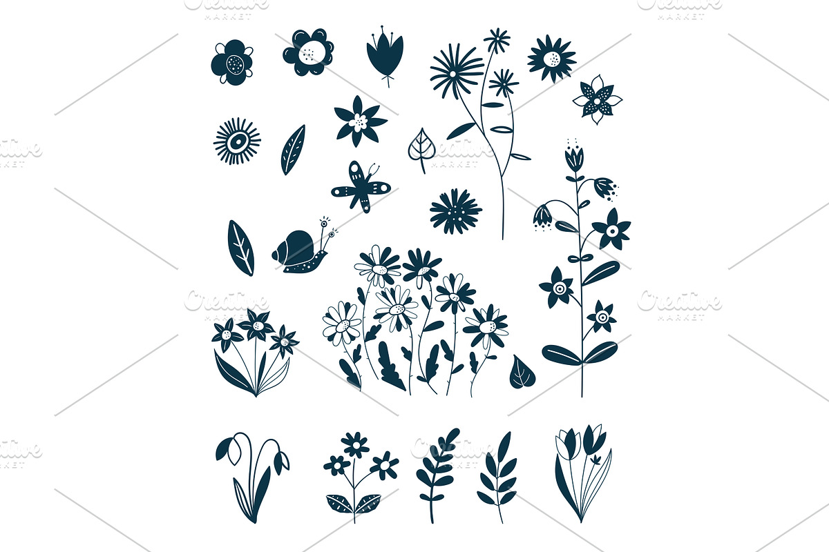 Decorative elements of spring and, a Decorative Illustration by Riots Brush