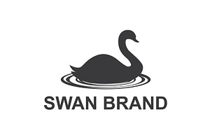 Elegant swan logo with water waves, an Animal Illustration by LogosDen