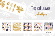 Tropical Leaves Patterns & Set, a Pattern Graphic by AllNikArt (Thumbnail 1 of 3)