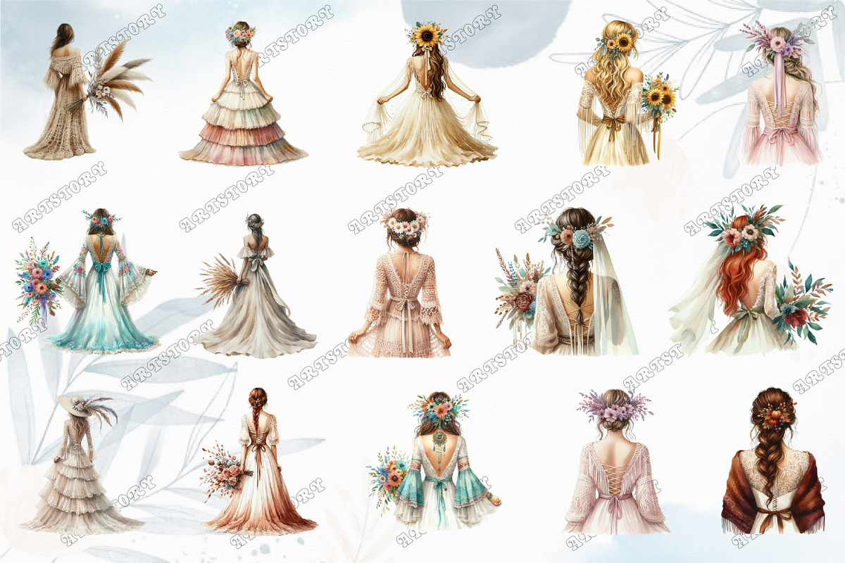 Boho Brides from the Back Diverse, an Illustration by designcity5 (Photo 2 of 5)