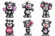 Whimsical Valentine Teddy Bear Clipa, an Illustration by Black Bird Studio (Thumbnail 6 of 6)