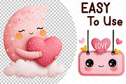 Kawaii Valentines Clipart, an Illustration by cherrydesign (Thumbnail 4 of 4)