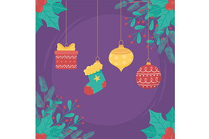 christmas balls and branches, an Illustration by studiogstock