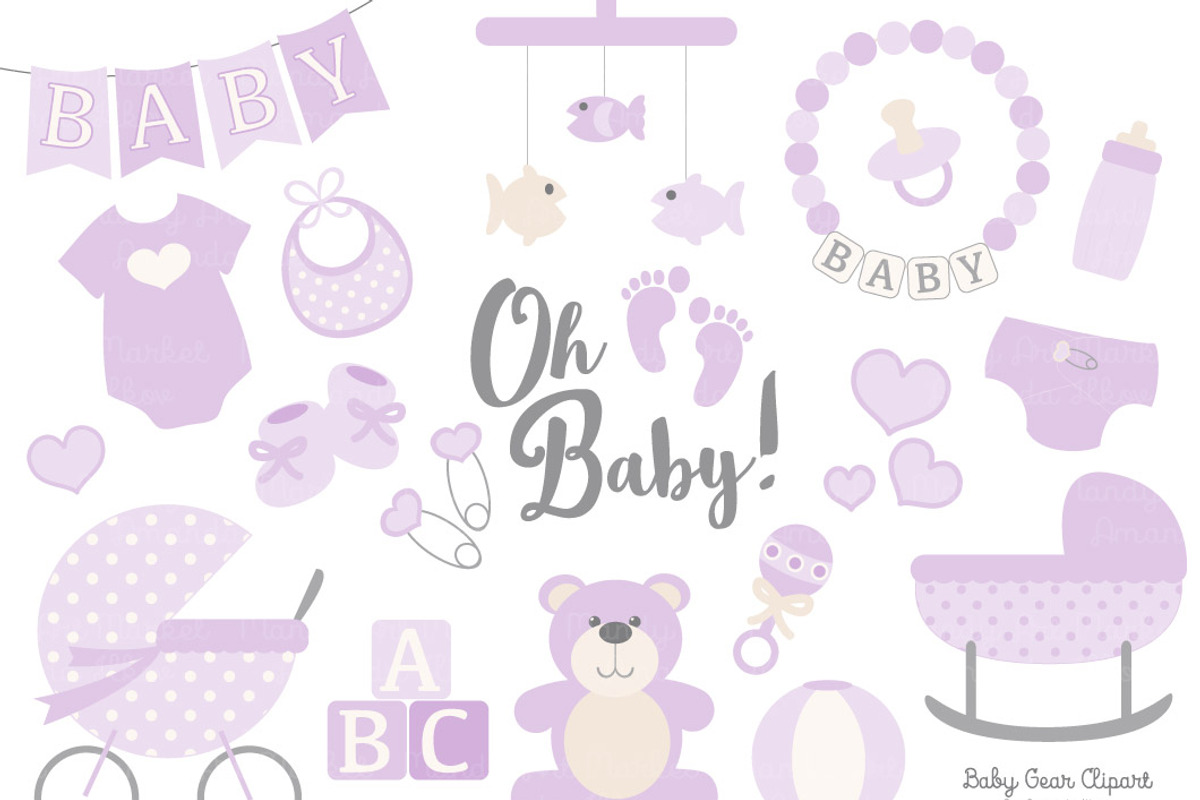 Vector Baby Clipart in Lavender, an Illustration by Amanda Ilkov (Photo 1 of 2)