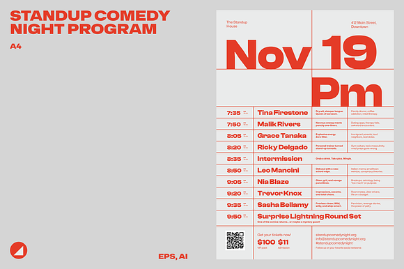 Standup Comedy Event Program Poster preview 2