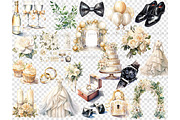 Watercolor Wedding Clipart Bundle, a Decorative Illustration by GlamArtZhanna (Thumbnail 6 of 7)