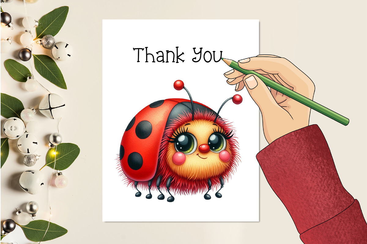 Quirky Funny Ladybug Clipart, an Illustration by Creative Art (Photo 2 of 6)