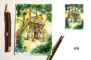 Houses in the nature, a Decorative Illustration by Ana Capree (Thumbnail 5 of 7)