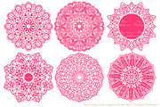 Hot Pink Lace Doilies, Doily Clipart, an Illustration by Amanda Ilkov (Thumbnail 3 of 4)