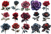 Gothic Roses Clipart PNG, an Illustration by SinaCreation (Thumbnail 2 of 5)