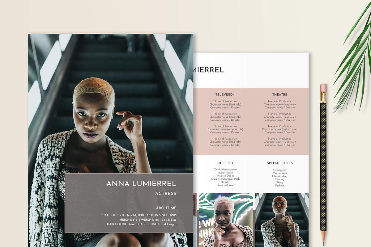 Creative Resume for Actor, Dancer, a Resume Template by Stanin Studio (Photo 2 of 10)