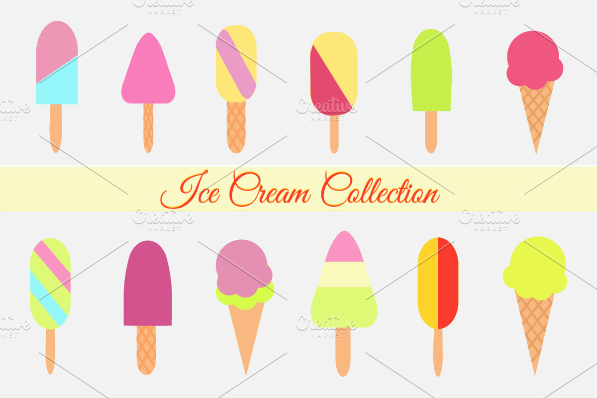 Ice Cream Collection, a Food Illustration by gina_art