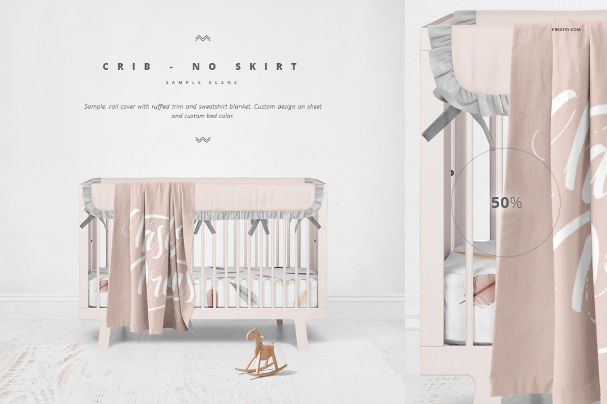 Crib Beddind Designers Kit Mockup, a Bottom Mockup by Creatsy (Photo 6 of 29)