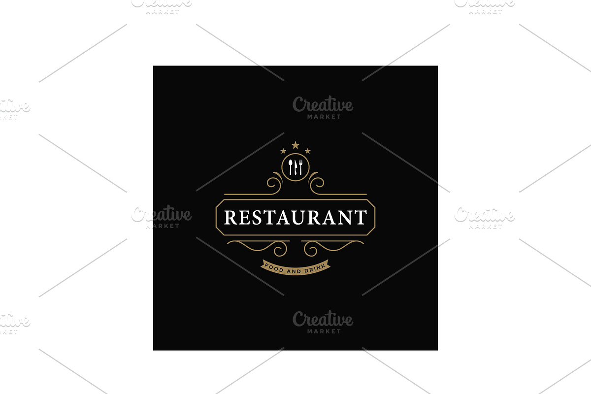 Luxury and vintage restaurant logo o, a Branding & Logo Template by LOGOCREATIVE