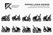Riding Lawn Mower Icon Vector, a Solid Icon by Akatype Studio (Thumbnail 1 of 3)
