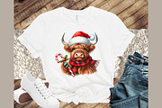 Christmas Highland Cow PNG, an Illustration by Sublimation Artist (Thumbnail 9 of 9)